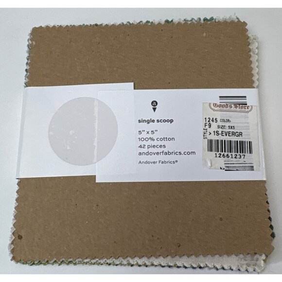 Andover Fabrics Evergreen 5"x5" Cotton Quilting Fabric Charm Pack 42 Pieces - Picture 4 of 15